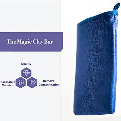 Pack of 2 Clay Mitt Auto Detailing Medium Grade Alternative Mitt for Flawless Removal of Surface Bonded Micro Contaminant (Blue) - color: Blue