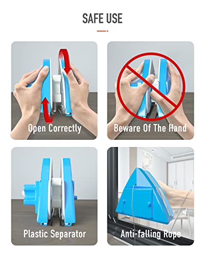 Double Side Magnetic Window Cleaner,Adjustable Magnetic Double Window Glass Wiper Glider Washing Brush Equipment Cleaning Brush Wiper Tools for High-Rise and Car Glazed Windows Thickness 4-30mm