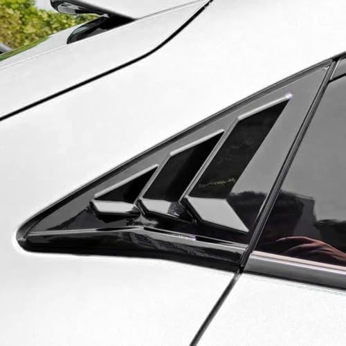 YINGTUU for Honda Civic Accessories 10th Gen 2016-2021 Window Louvers Racing Style Triangular Window Glass Blinds Hatchback Glossy Black - color: Rear Side Window Louvers for Hatchback-black