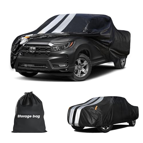 Honda Ridgeline Truck Cover Custom Fit 2017-2026 Crew Cab Short Bed(5.3') with Door Zipper, 10 Layers Outdoor Heavy Pickup Truck Cover Waterproof All Weather, Wind Dust Sun Protector. - size: Ridgeline 2017-2026 Crew Cab+Towel+Bag