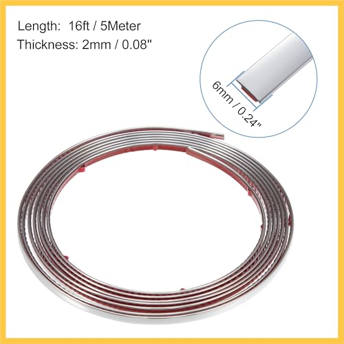 16ft Automotive Trim Car Truck RV Door Window Bumper Side Body Trim Strip Scratch Proof Protector Strip 6mm Silver Tone Auto Replacement Parts