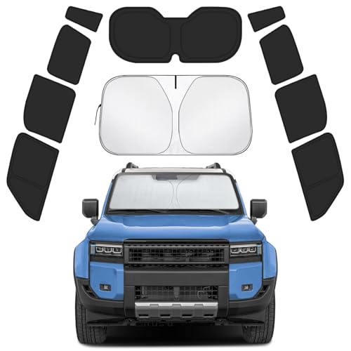 Car Window Shades for Toyota Land Cruiser Prado 250 2024-2026 Accessories - Full Set 10PCS Side Window Sunshades with Memory Frame & Blackout Fabric, Privacy UV Shield for Camping/Travel - size: Fit for Toyota Land Cruiser Prado 250 2024-2025