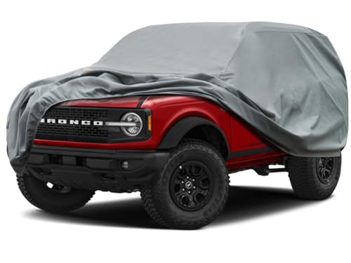 Kayme Heavy Duty Car Cover Custom Fit Ford Bronco 2 Door, Bronco Sport (2020-2025),Waterproof All Weather for Automobiles, Full Car Cover - Sun, Rain & UV Protection - size: 2.Custom Fit Ford Bronco 2 Door