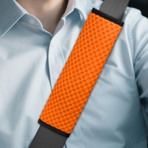 2PCS Car Seat Belt Covers, Soft Seat Belt Shoulder Pads Neck Covers, Breathable Mesh Seatbelt Strap Protector, Car Interior Accessories for Comfortable Driving Fit for Truck SUV (Orange) - color: Orange