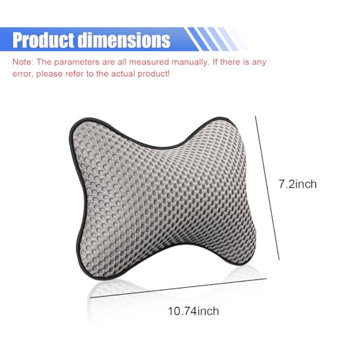 ZIMISI 2PCS Car Headrest Pillow, Breathable Leather Car Neck Pillow, Soft Cloud Silk Cotton Neck Support Relief Cushion, Comfortable Automotive Seat Head Rest Pad for Driving Fatigue Relief (Grey) - color: Grey