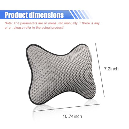 ZIMISI 2PCS Car Headrest Pillow, Breathable Leather Car Neck Pillow, Soft Cloud Silk Cotton Neck Support Relief Cushion, Comfortable Automotive Seat Head Rest Pad for Driving Fatigue Relief (Grey) - color: Grey