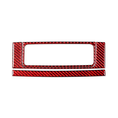 Top Panal of Center Console Navigation GPS Radio Panel Trim Interior Accessories Compatible with Dodge Ram 1500/2500/3500 2013 2014 2015 2016 2017 2018 Red Real Carbon Fiber - color: Red 9