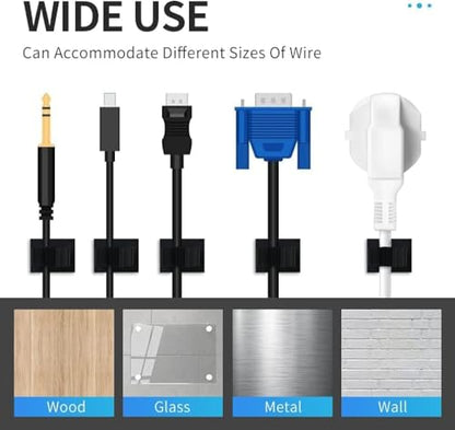 Viaky 30 Pcs Black Clips Self Adhesive Backed Nylon Wire Adjustable Cable Clips Adhesive Cable Management Drop Wire Holder - color: 30black, size: for 0-0.4''(10mm) cable
