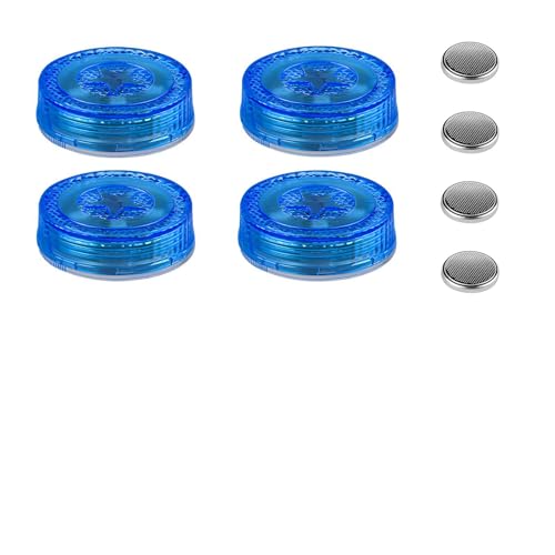 4 PCS Wireless Car Door LED Warning Lights, 5 LED Roadside Strobe Lamp for Anti Rear End Collision, Universal Flashing Safety Signal Light for Sedans SUVs Trucks Vans (Blue) - color: Blue