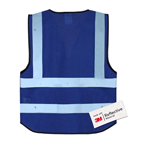 Salzmann Mesh Safety Vest | Hi Vis Multi Pocket Reflective Vest | 4 Colors – 5 Sizes | Made with 3M Reflective Material - color: Blue Mesh, size: 4X-Large-5X-Large