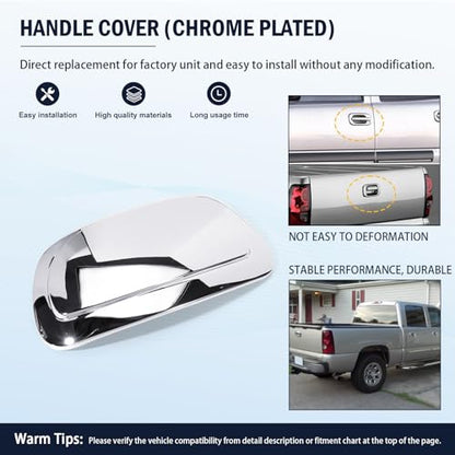 Chromed Exterior Door Handle Cover Caps & Rear Tailgate Handle Cover & Door Side Rearview Mirror Caps 12Pcs Exterior Cover Set Fit for Silverado 1999-2006 Sierra 1999-2006 Yukon 2000-2006