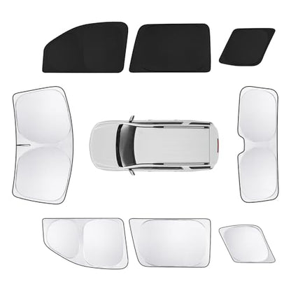 8pcs Car Window Shades for Chevrolet Tahoe 2015-2020 Accessories,Windshield Side Rear Full Sunshade,Sun Visor UV Blocking, Privacy Protection and Blackout for Camping Outdoor - size: for Tahoe2015-2020