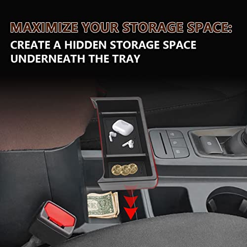 Muslogy for Maverick Center Console Organizer Gear Shift Storage Box ABS Material Insert Tray Compatible with Ford Maverick 2026 2025-2022 Accessories (Black) - size: Gear Shift Storage Box (2022-2024)
