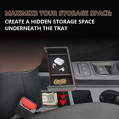Muslogy for Maverick Center Console Organizer Gear Shift Storage Box ABS Material Insert Tray Compatible with Ford Maverick 2026 2025-2022 Accessories (Black) - size: Gear Shift Storage Box (2022-2024)