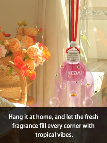 Ikeda Car Air Freshener: Hanging Car Smell Air Freshener | 10ml Hanging Car Perfume | Long Lasting Fragrance | Strong Scents Diffuser for Auto Home (Bubble gum)
