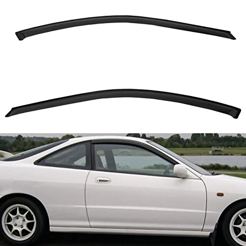 2pcs Front Smoke Tint Sun/Rain Guard Outside Mount Tape-On Vent Window Visors Compatible with 94-01 Integra 2-Door Coupe/Hatchback DC2 - size: for 1994-2001 Acura Integra 2-Door Hatchback