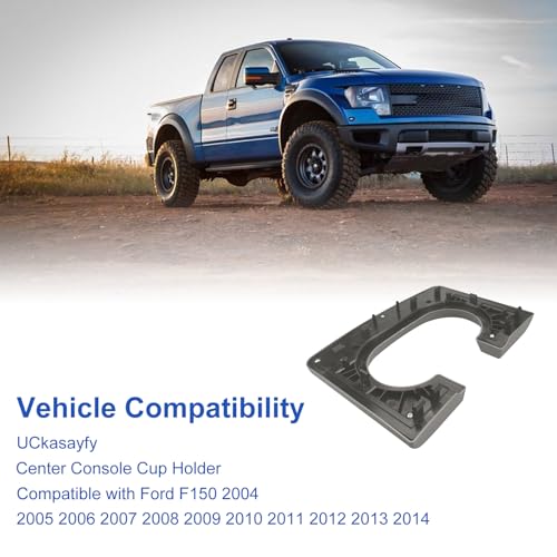 Center Console Cover Cup Holder Armrest Replacement Pad Compatible with Ford F150 2004-2014 Grey(Hard Plastic NOT Padded) - color: Grey, size: <2004-2014>