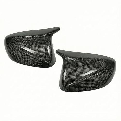 Real Carbon Fiber Side Mirror Covers Compatible with Infiniti Q50 Q50S (2014-2024), Q60 (2017-2022), Q70 (2014-2019) - Horn Style Replacement Housing Caps (Honeycomb Carbon Fiber) - style: Honeycomb Carbon Fiber