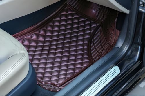 Universal Trim-to-Fit Car Floor Mats for Cars Trucks SUVs Rubber Non-Slip Waterproof All Weather Protection Floor Liner-Burgundy - color: Burgundy