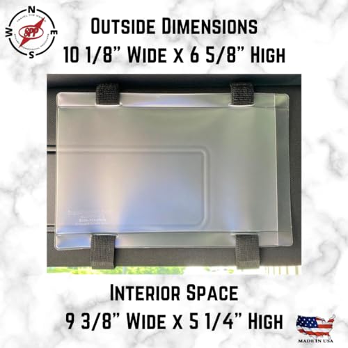 Car Accessories - Registration and Insurance Card Holder Visor Elastic Hook & Loop Straps, Side Opening Auto Document Holder, Made in USA (2 Black Straps + Vinyl Holder) - color: Black/Black