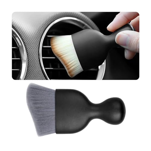 Osilly Car Detailing Brush, Auto Interior Soft Bristles Curved Cleaning Brush, Dust Collectors Dirt Removal Tool for Car Dashboard, Air Conditioner Vents, Leather, Computer, Scratch Free (Gray) - color: Gray