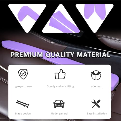 Junecarp Car Seat Gap Filler 2 Pack,Car Gap Filler Organizer to Impede Items from Dropping,Essential Interior Car Accessories Seat Gap Plug (Purple) - color: Purple/2pcs