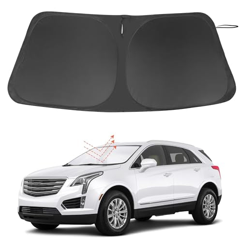 Windshield Sun Shade Custom Fit for 2017-2024 2025 2026 Cadillac XT5 Accessories Foldable Sunshade Sun Blocker Protect Car from Sun Rays & Heat Damage Keep Car Cooler - size: Fit Cadillac Xt5 2017-2026