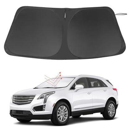 Windshield Sun Shade Custom Fit for 2017-2024 2025 2026 Cadillac XT5 Accessories Foldable Sunshade Sun Blocker Protect Car from Sun Rays & Heat Damage Keep Car Cooler - size: Fit Cadillac Xt5 2017-2026