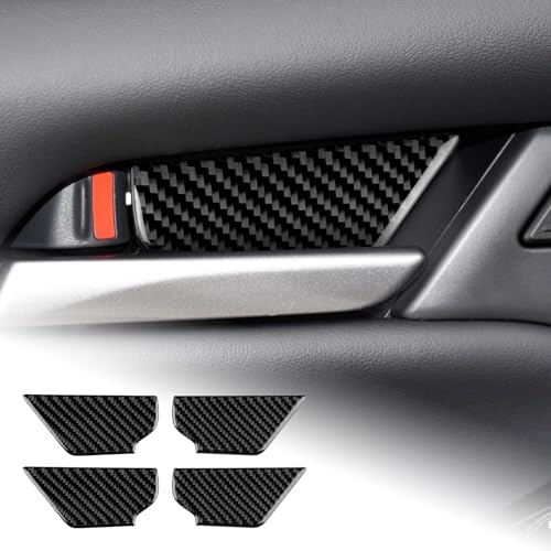 AIRSPEED Carbon Fiber for Mazda 3 Axela 2019-2025 Center Console Car Door Handle Bowl Panel Cover Interior Trim Accessory, Black - color: Car Door handle Bowl Panel
