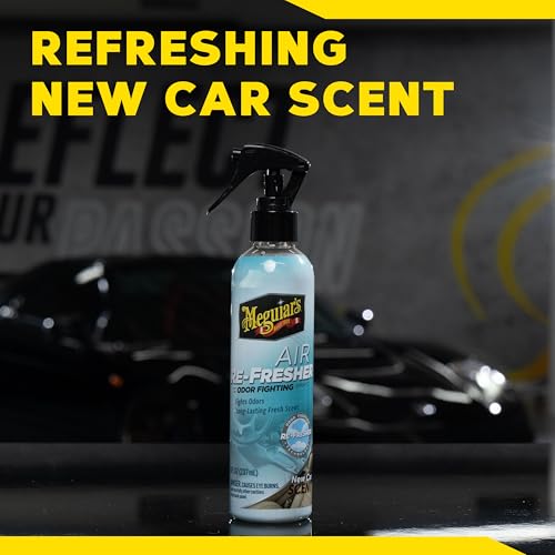 Meguiar’s Air Re-Fresher Odor Fighting Spray - New Car Scent - Convenient Car Air Freshener that Instantly Fights Odors and Leaves Behind a Long-Lasting New Car Scent, 8 Oz Trigger Spray - size: 8 Fl Oz (Pack of 1)