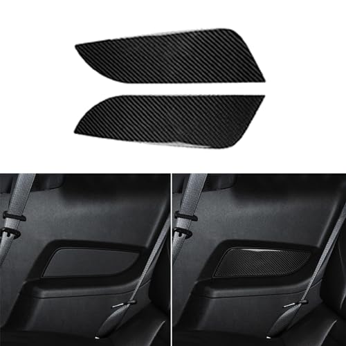 2pcs Real Soft Carbon Fiber Car Rear Door Panel Anti-Scratch Decorative Cover Trim Sticker Compatible with Ford Mustang 2010 2011 2012 Auto Interior Accessories Black - color: Rear Door Panel