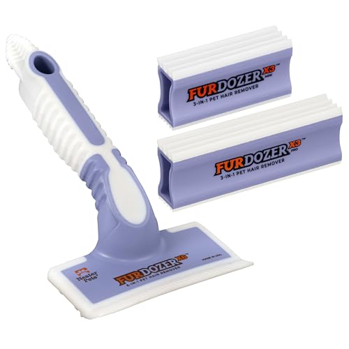 FurDozer Pet Hair Remover & Auto Detailing Tools - Cat & Dog Hair Remover for Carpets, Car Interiors, Couches, Bedding, & Pet Furniture (Purple, (3 Pack) - X6, X3 PRO, X3 MINI) - color: Purple, size: (3 Pack) - X6, X3 PRO, X3 MINI