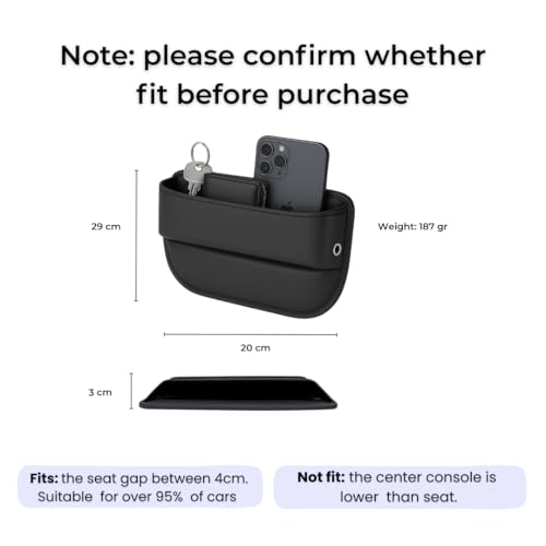AC4®️ Universal Car Seat Gap Filler Organizer | Premium PU Leather Storage for Car, SUV & Trucks | Car Pocket Organizer for front seat, Cable Slots, Wallet, Sunglasses & Essentials.