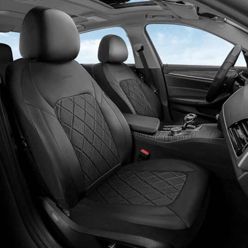 Coverado Car Seat Covers, Front Seat Covers, 2 Front Automotive Seat Cover, Mesh Breathable Seat Protectors, Universal Fit for Most Cars - color: Black, size: Front