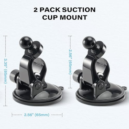 1Zero 2 PCS Adjustable GPS Car Mount for Garmin Nuvi Dezl Drive Drivesmart Zumo Driveassist DriveLuxe StreetPilot RV, Replacement Suction Cup GPS Dash Ball Mount Dashboard Windshield Car Holder