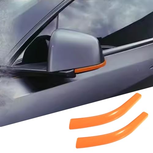 Side Mirror Trim Strip for Tesla Model 3, fit for Tesla 3 Exterior Accessories (Orange, Model 3) - color: Orange, size: Model 3