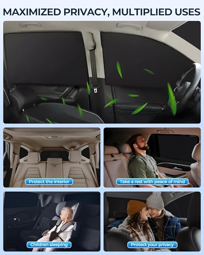 for Toyota 4Runner 2010-2024 Car Window Shades, 8pcs Privacy Sun Shade Set for Front Windshield Side and Rear Windows, Full Window Covers Keeps Vehicle Cool for Camping Napping - size: fit for Toyota 4Runner 2010-2024