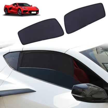 Car Side Window Shades for Corvette C8 2020-2024 Sun Shade Heat Insulation Strong-Light Blocking&UV Protection Privacy Essential Interior for Baby,Car Camping and Napping Curtains (2PCS)