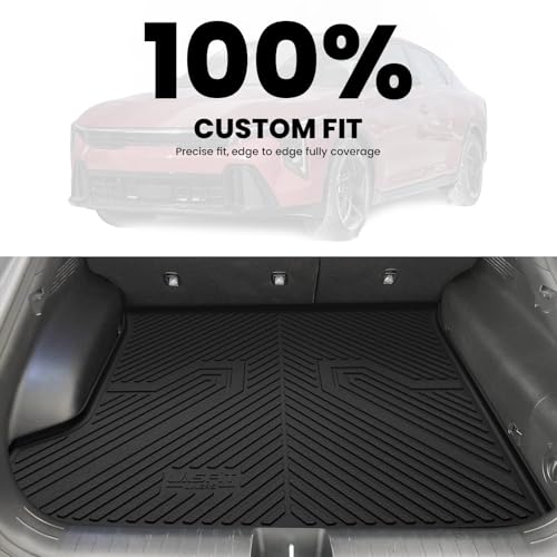 LASFIT Cargo Mat for Kia EV6 2024 2023 2022, All Weather TPE Custom Fit Easy Clean Car Trunk Mat for Kia EV6 2022-2024 Cargo Liner, Black - size: 3)For Kia EV6 | 2022-2024 | Cargo