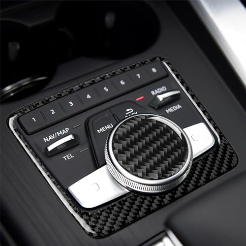 NVCNX Real Carbon Fiber Compatible with Audi B9 A4 S4 2017-2019 / A5 S5 RS5 2018 2019 Car Center Console Gear Shift Panel Cover Trim Sticker Decal Interior Accessories 2PCs - color: Console Trim