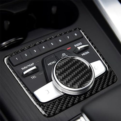 NVCNX Real Carbon Fiber Compatible with Audi B9 A4 S4 2017-2019 / A5 S5 RS5 2018 2019 Car Center Console Gear Shift Panel Cover Trim Sticker Decal Interior Accessories 2PCs - color: Console Trim