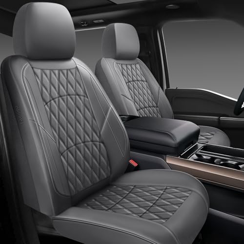 NS YOLO Leather Car Seat Covers,Universal Fit for Most Cars,SUVs and Sedans,Waterproof Luxury Leatherette Cushions, 5 Seats Protectors (Grey, Full Set-5 Seats(Front and Rear)) - color: Grey, size: Full Set-5 seats(front and rear)