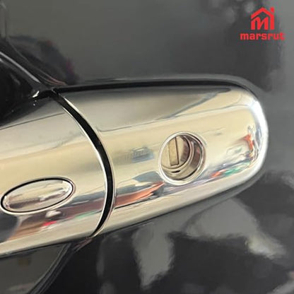 Door Handle Cover Fit for NISSAN Armada 2017-2020 80646-1BA0A for Infiniti QX60 QX70 QX80 2014-2019 EX35 FX35 FX50 QX50 QX56, Left Driver Front Outside Exterior Car Door Handle Escutcheon with Keyhole