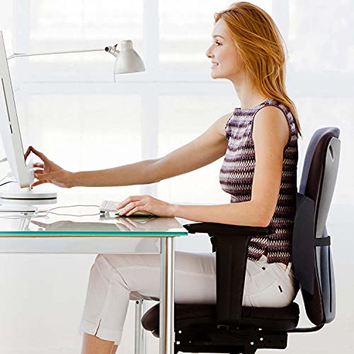Vaunn Medical Seat Cushion, Lumbar Back Support Pillow for Office Chair with Removable Firm Insert - size: with Gel Pad