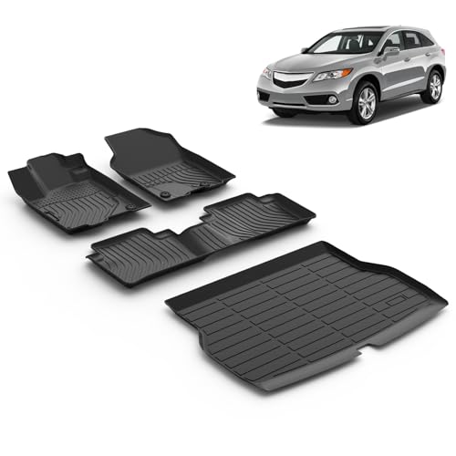 All Weather Car Floor Mats & Cargo Liner Set Fit for Acura RDX 2013 2014 2015 Floor Liners Trunk Liner RDX Cargo Mat Accessories Black - style: 14)For Acura RDX 2013-2015 Full Set