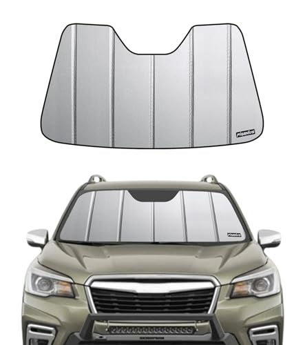 Pigenius Windshield Sunshade for Subaru Forester 2019-2021 Eyesight, Premium Grey Leather Finish - color: gray, size: for forester 2019-2021 with eyesight