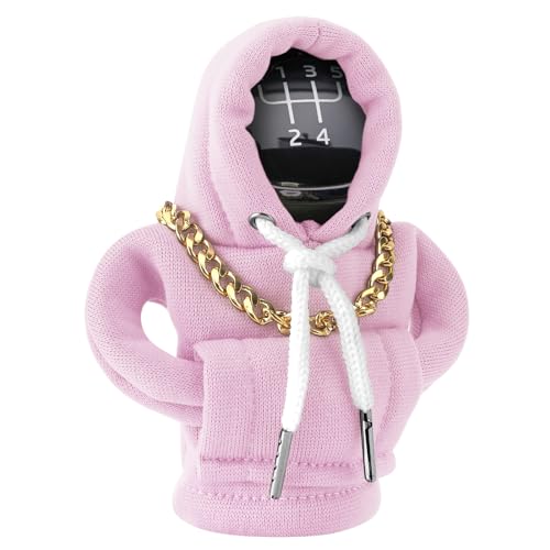 Funny Gear Shift Hoodie Cover, Car Shifter Knob Sweatshirt, Universal Stick Shift Cover for Car Gear Handle - color: Pink