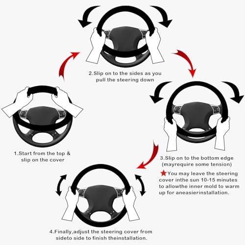Steering Wheel Cover, Woodland Mushroom Plants Steering Wheel Cover for Women Anti-Slip Universal Mushroom Car Accessories 15 inch Steering Wheel Protector Fit Auto SUV Sedan Vans Trucks - color: Mushroom Plants