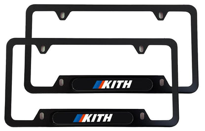 Stainless Steel Kith License Plate Frame Cover Holder M for Car Power Sport Novelty (2X Black) - color: 2x Black