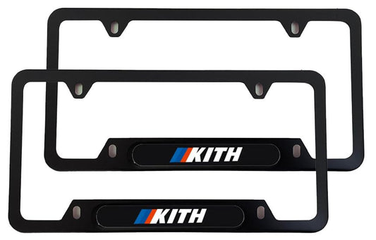 Stainless Steel Kith License Plate Frame Cover Holder M for Car Power Sport Novelty (2X Black) - color: 2x Black